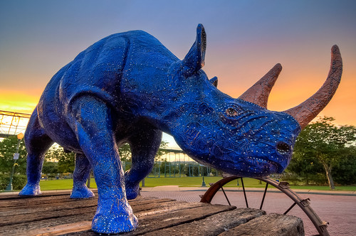 sunset sun art chattanooga statue photography nikon zoom tennessee avatar parks wideangle tokina rhino pandora 1224mm hdr rhinoceros tennesseeriver coolidgepark d90 danieltriplett