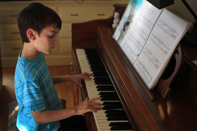 boy, playing piano