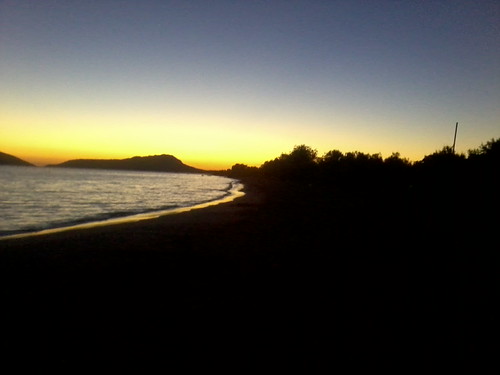 sunset sea beach golden glow greece meditaranian