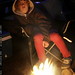 yavin at the campfire after dark
