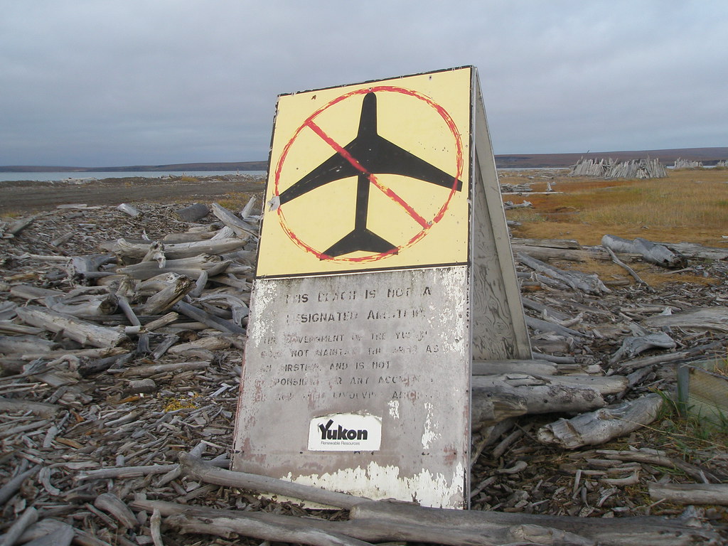 Commercial aircraft not allowed to land on Herschel Island (duh!!)
