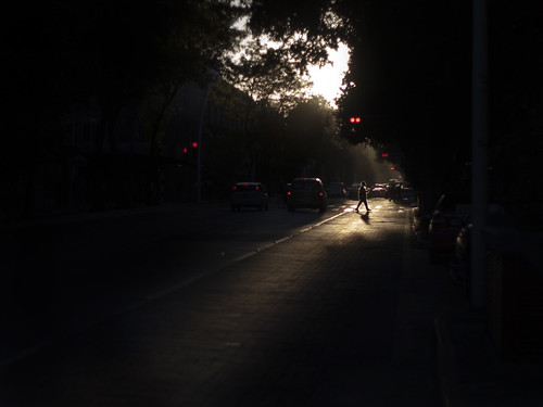 light sunset luz contrast canon mexico atardecer 50mm guadalajara lonely silueta f18 18 hombre perdido gdl 500d siluete avjuarez avenidajuarez t1i