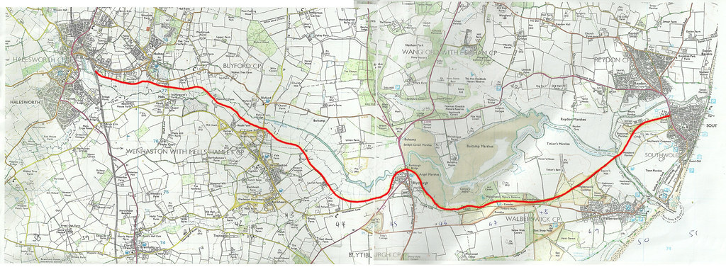 Southwold Railway Map with Route