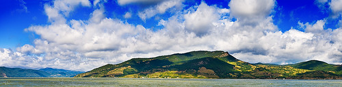 panorama clouds river landscape danube