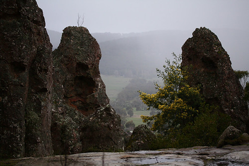 winter cold nature wet rain rock climb view australia victoria summit hangingrock macedonranges