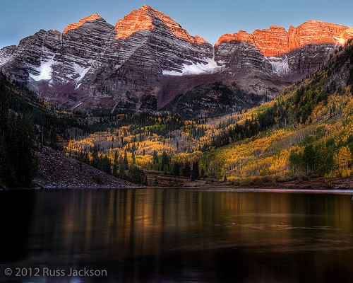 mountains water monochrome sunrise reflections landscapes colorado lakes aspens sunrises aspen hdr maroonbells
