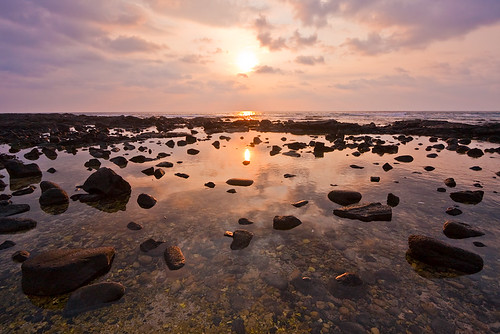 ocean sunset reflection beach water pool hawaii rocks shore coastline bigisland pinetrees kona 9008 kohanaiki