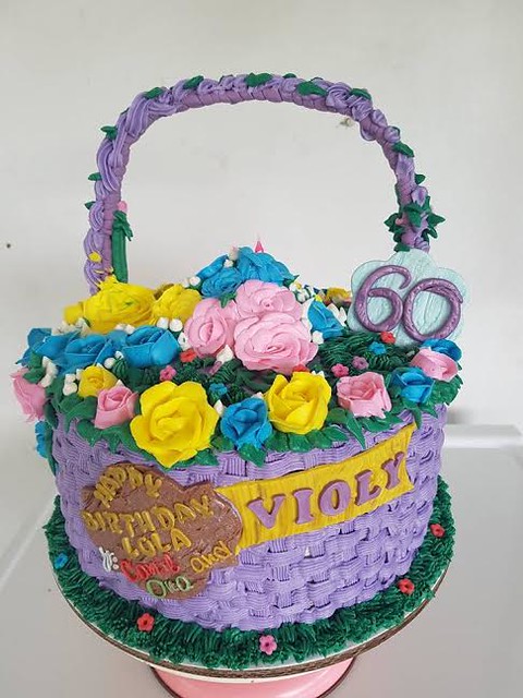 Purple Floral Cake by Marissa Abanales of Purple Heart Cup Cakes
