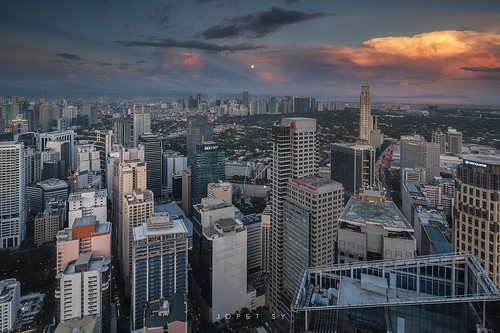 skyline sunset metropolis buildings manila philippines makati landscapes landscape lights