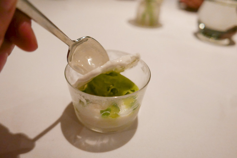 CUCUMBER sorbet with basil, champagne and tonka bean