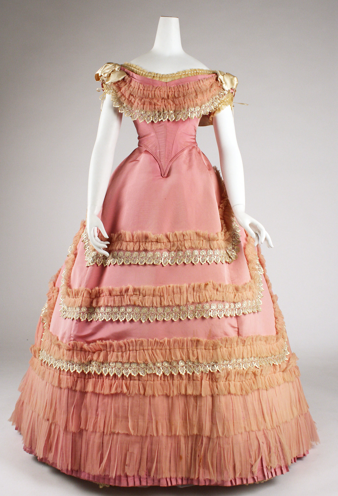 1868 Ball gown. French. Silk. metmuseum