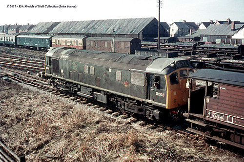 britishrail sulzer type2 class25 5203 d5203 diesel freight lostockhall preston lancashire train railway locomotive railroad