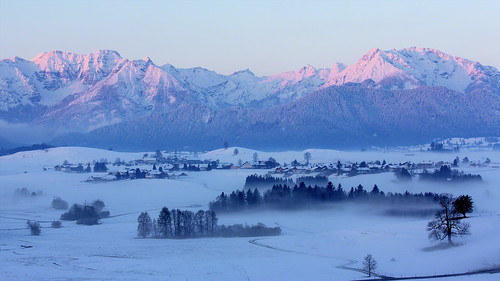 hopferau heimen allgäu bayern bavaria germany deutschland sunrise landschaft landscape winter schnee snow