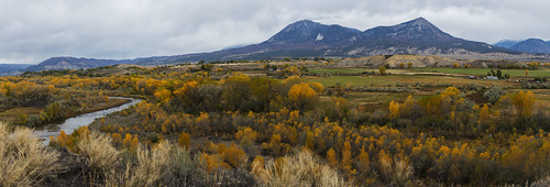 colorado fall autumn foliage colors aspen yellow river panorama storm rain
