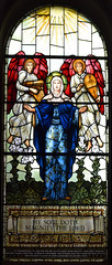 Magnificat: Blessed Virgin and two Burne Jones angel musicians (WH Knight for William Morris workshop, 1937)