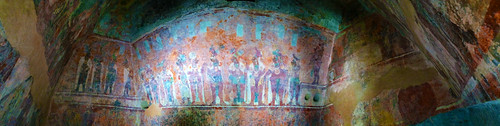 maya mural painting feast turquoise bonampak mexico chiapas
