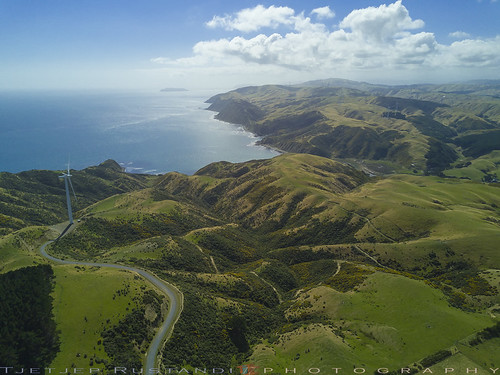 newzealand dunedin dji mavic teeje day aerial wind turbine farm