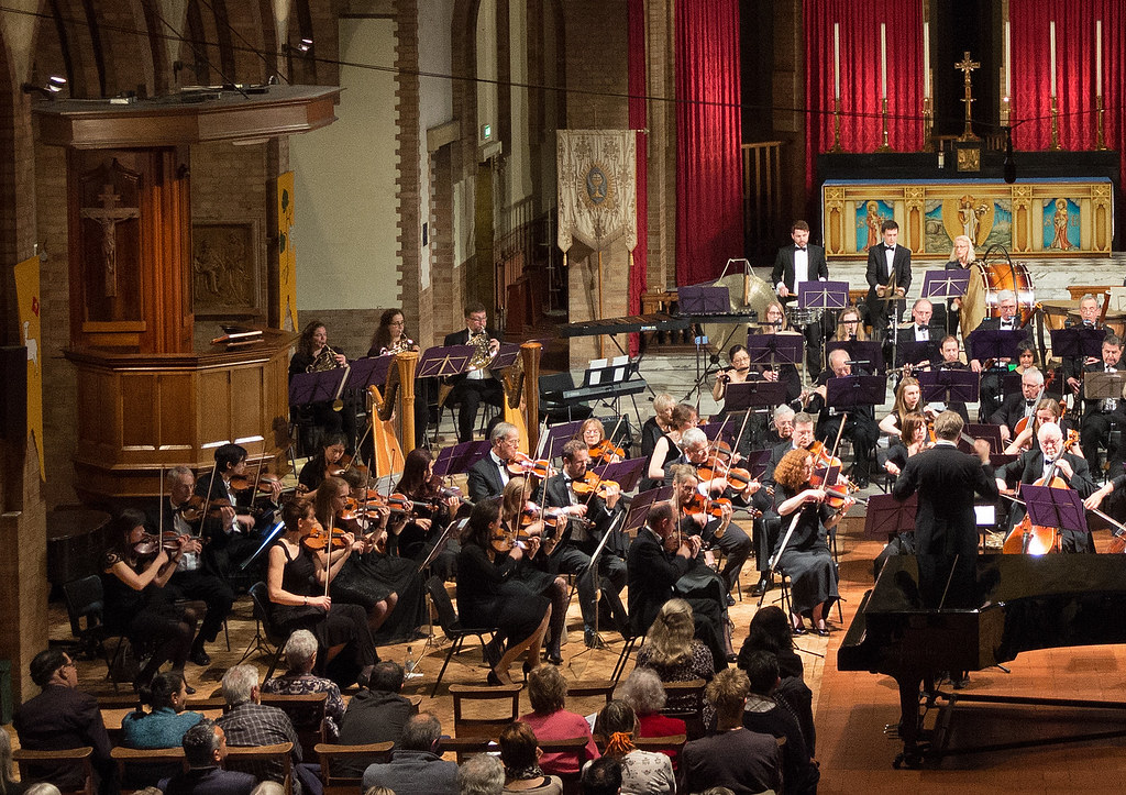 DSCN0148left Ealing Symphony Orchestra  play In the South by Elgar. Leader Peter Nall, Conductor John Gibbons. St Barnabas Church, west London. 13th May 2017