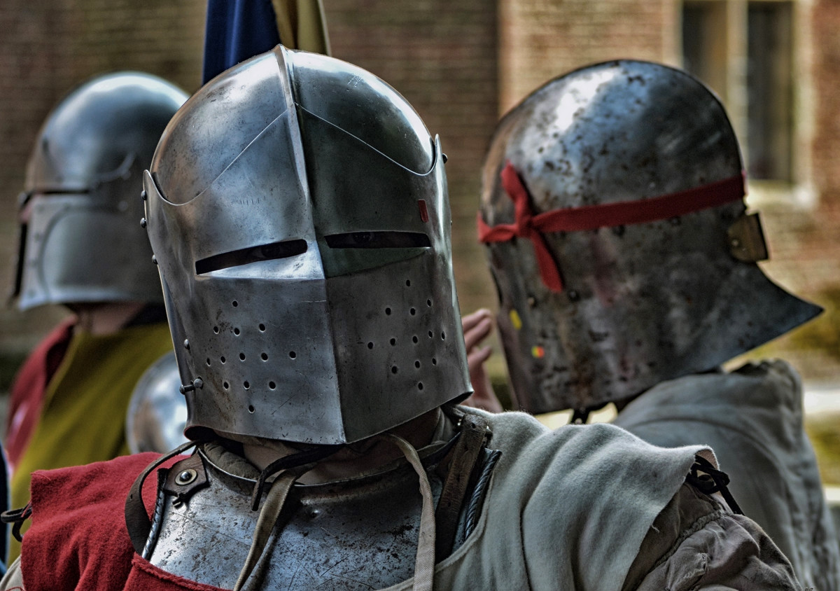 Preparing for battle. Herstmonceux Medieval Festival. Credit Vicki Burton, flickr