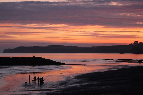 sidmouth devon beach sunset dec 2016