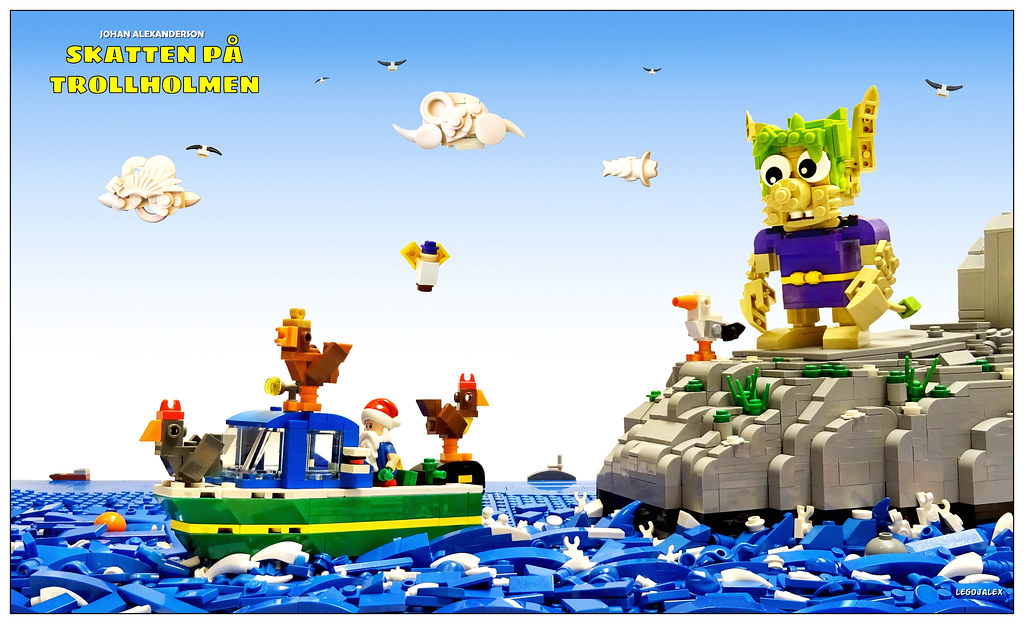 The Treasure on the Troll Island (custom built Lego model)