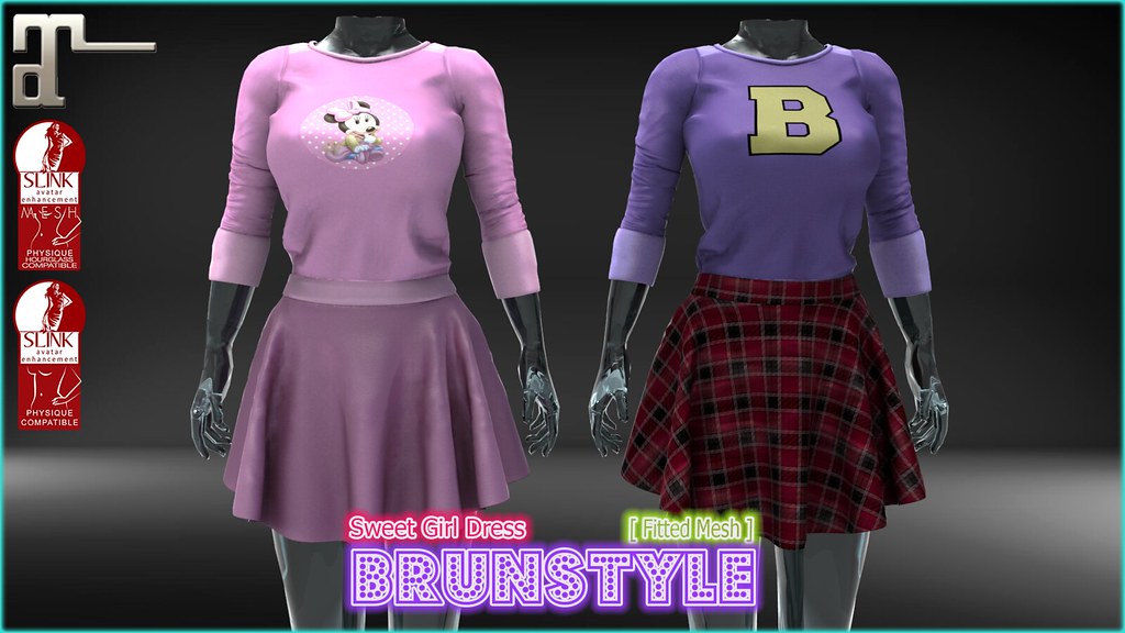 [BrunStyle] - Sweet Girl Dress (Fitted Mesh) - SecondLifeHub.com