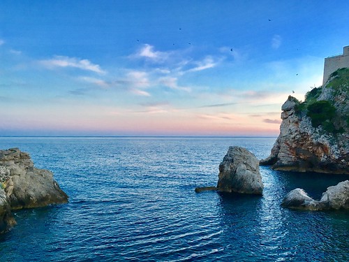 sunset adriatic coastline dubrovnik croatia