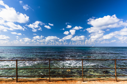 minimalism simplicity abstraction landscape nature geometry focus idea element architecture space outdoor color sea sky cloud wind water wave shore tide ebb promenade railing surf rust realization concept emotion directline vertical horizontal perspective picture background mediterraneansea israel
