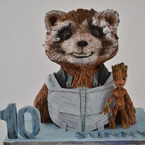 Rocket and Baby Groot Cake by Alexandra Rivas of Alexcakes