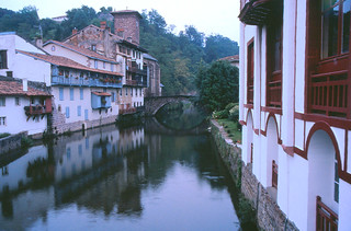 Pyrenees - French Basque river reflection.