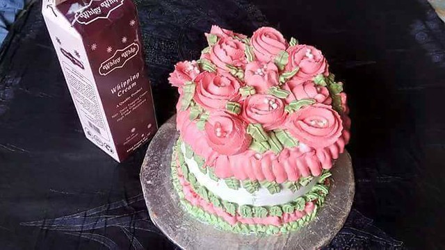 Checkerboard Flower Cake by Majida Anjum Khan