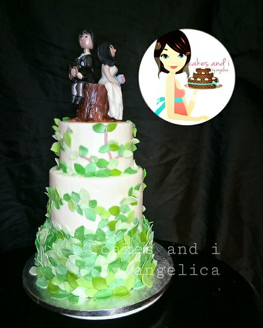 Leafy Wedding Cake by Niña Angelica Llaneta of Cakes and i