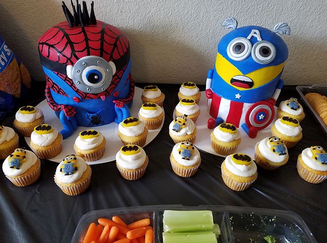 Minion Super Hero's Cake by Rebecca Story of Becky's Cakes & Pastries