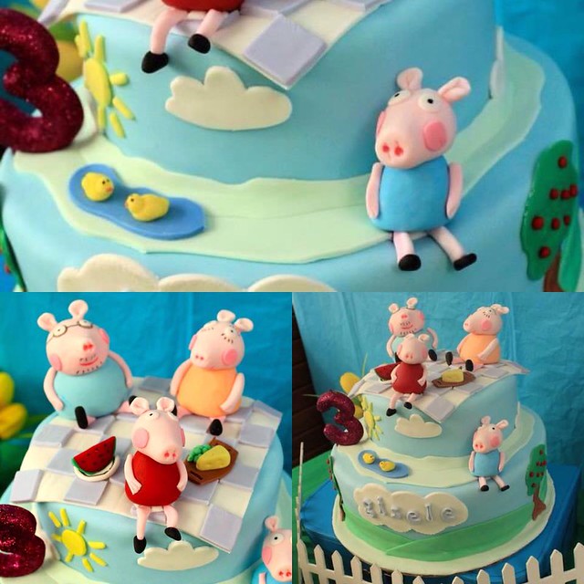Peppa Pigs Picnic Cake by Anita Davison of The NY Cake Stylist