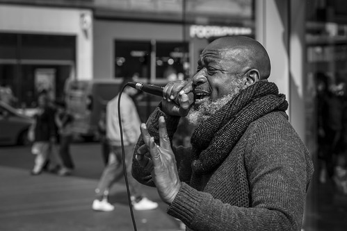 monochrome people musician urban street candid portrait portraiture streetphotography candidstreetphotography candidportrait streetportrait streetlife man male face facial expression emotion feeling mood singer singing busker performer music microphone tone texture detail depthoffield bokeh naturallight sunlight outdoor light shade shadow city scene human life living humanity society culture canon canon5d 5dmarkiii 70mm character ef2470mmf28liiusm black white blackwhite bw mono blackandwhite glasgow scotland uk
