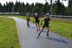Testování kolečkových lyží v Letohradu