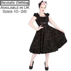 Get in touch with your inner Disney villain with this Black Flocked Victorian Dress from Hearts & Roses London #Gothabilly #DisneyVillain #CorporateGoth https://anomalieclothing.com.au/products/hearts-roses-london-black-flocked-victorian-dress