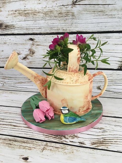Watering Can Cake by Caroline Hopley of Caroline's Slice of Happiness