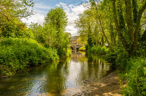 riverclun clun southshropshire uk england spring 2017 river water riverbank trees green bluesky clouds pretty serene picturesque sunlight shade shadows landscape reflections outdoor nikon d7100 sigma1835f18art