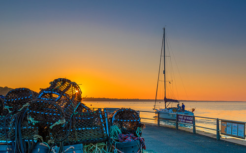 mudeford quay sun sunrise seaside seasons summer boat lobsterpot