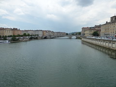 Passerelle du Palais de Justice - River Saône, Lyon - view towards Pont Bonaparte