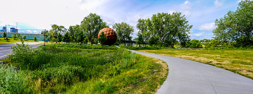 sheridanmemorialpark spring landscape art large minneapolis ball mn westbroadway sphere minnesota unitedstates us