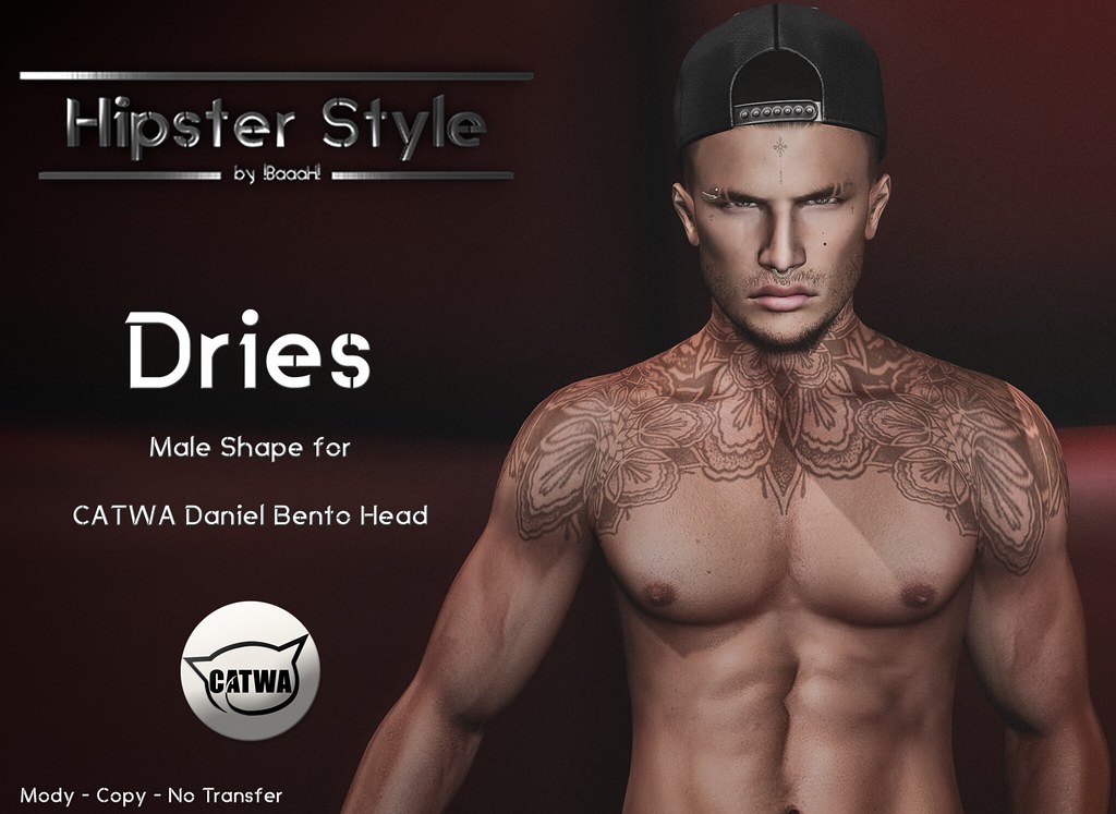 [Hipster Style] Dries Male Shape for CATWA Daniel Bento Head - SecondLifeHub.com