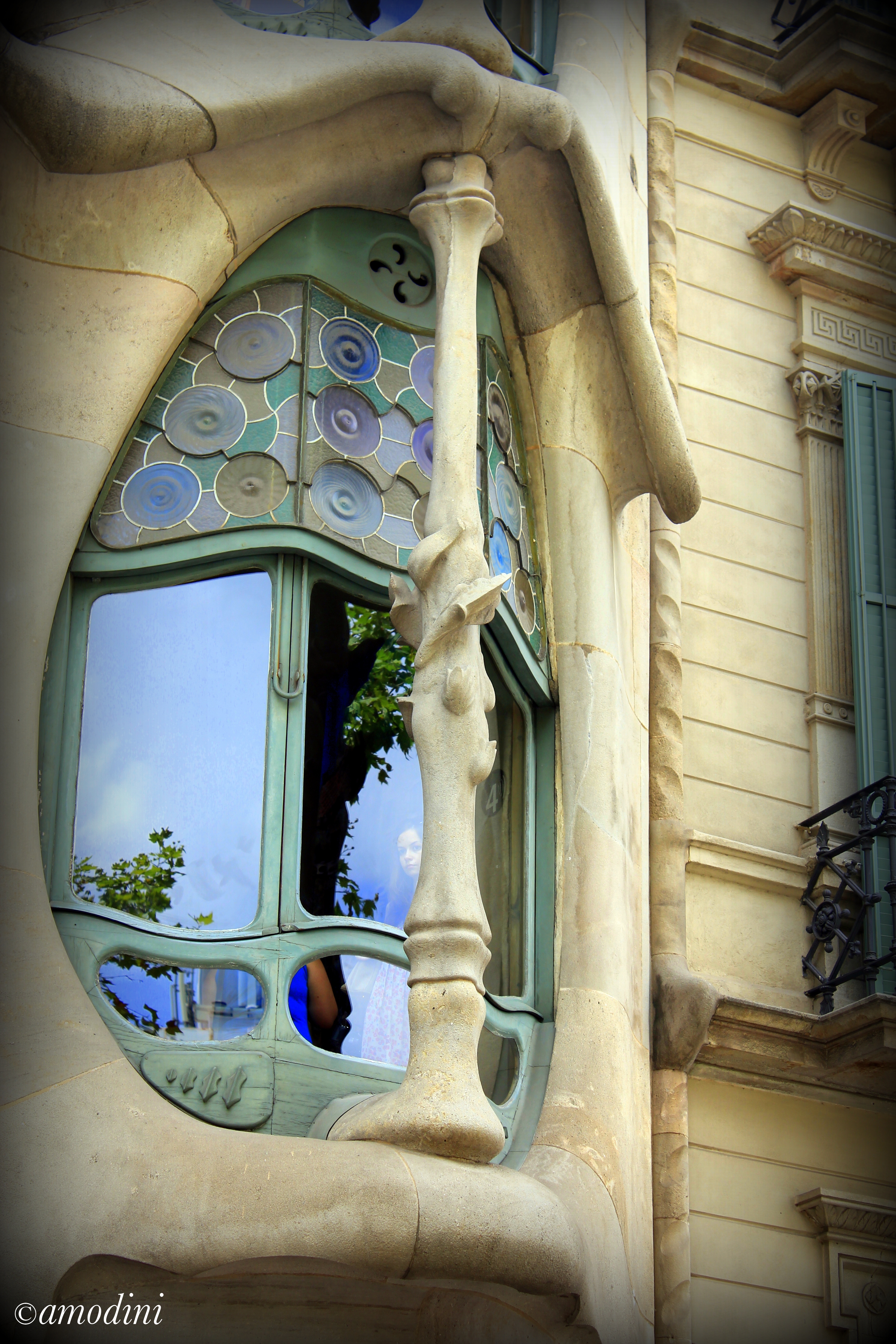 Window Detail: Gaudi's Casa Batllo, Barcelona, Spain