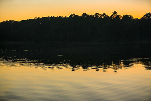 huntsville texas samhouston huntsvillestatepark lakeraven trees sunset ripples water reflection wyojones