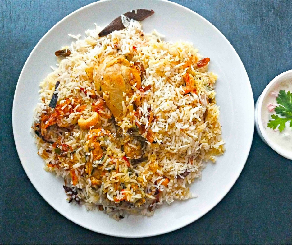 Thalassery Chicken Biriyani served with Raita