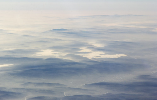 germany deutschland aerial view luftaufnahme hill hügel mist dunst fog nebel river fluss blue blau