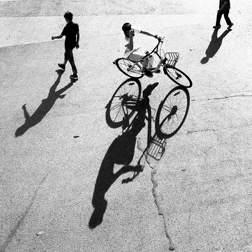 square blackandwhite photography street bicycle birdseyeview shadow china shanghai
