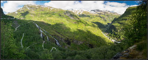 europe flåmsdalen hdr norway flora hill hills ice landscape mountain panorama plant river snow tree trees water waterfall