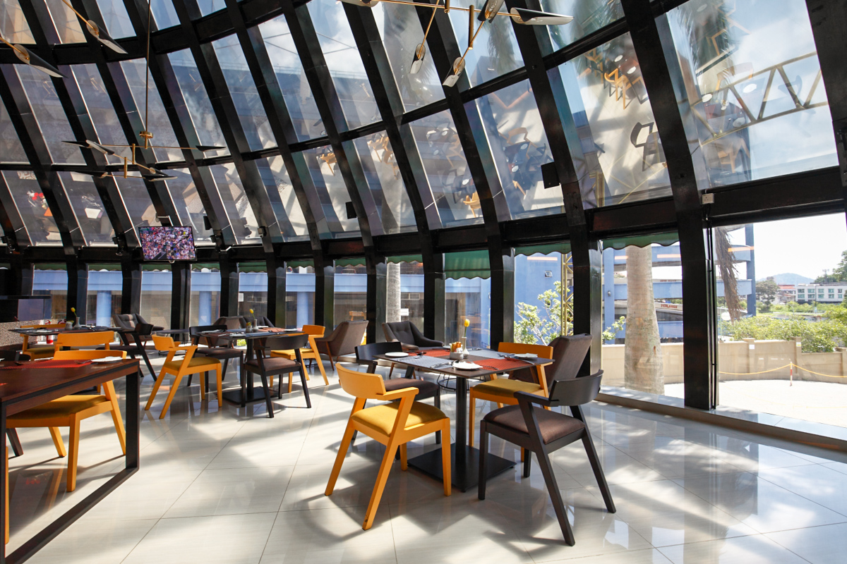 Angelo's Cafe Kuantan Tall Glass Windows